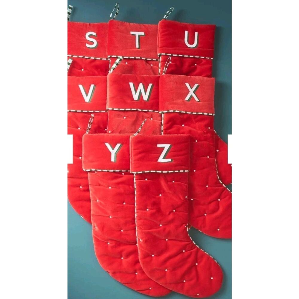 Anthologie Velvet Monogram Stocking